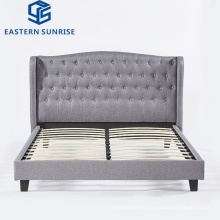 New Style Household Queen Bed Frame Fabric Wood Slat Bed